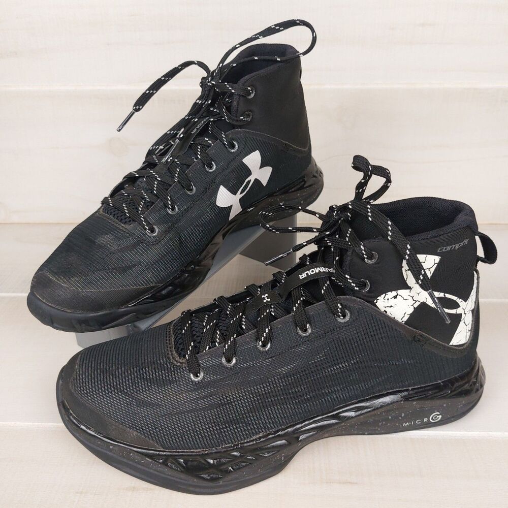 Under Armour Boys Size 6.5Y Shoes Compfit Micro Black 1276857-099 Sneakers